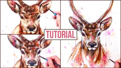 Watercolour Painting Tutorial How to Paint a Stag Step by Step