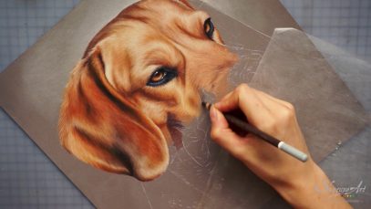 Chien aux pastels Dog in pastel by SKYZUNE ART