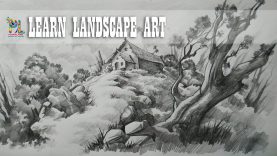 Learn Landscape Drawing and Shading with Pencil Easy Pencil Art