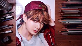 BTS JungKook colored pencil drawing drawholic