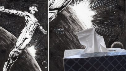 INKING comic book art with Facial Tissue