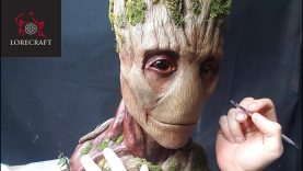 Sculpting Groot Guardians of the Galaxy Infinity War Timelapse sculpt and airbrush