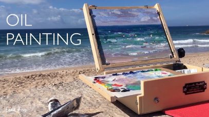 6 min. Time lapse of the quotSURFING LESSONquot Plein Air Oil Painting Demo