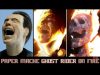 Burning Paper Mache Ghost Rider Nicolas Cage Sculpture Timelapse