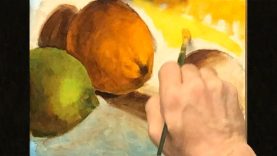Glazing A Grisaille Underpainting Of Fruit Using Liquin And Oil Paint