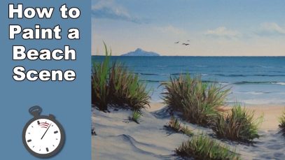 How to Paint Sea Beach in Acrylic Time Lapse