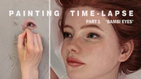 OIL PAINTING TIME LAPSE Part 1 ‘Bambi Eyes’