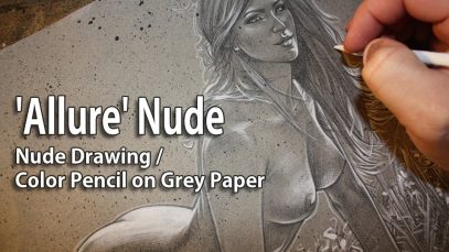 Allure Nude Drawing in Color Pencil