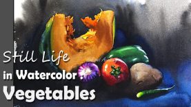 Painting A Realistic Still Life in Watercolor Vegetables Episode 3