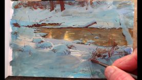 Painting a Winter Pond in Gouache