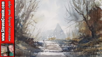 39Winter 39Walk39 Watercolour Painting Tutorial with the Large Hake Brush