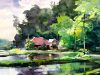 Countryside landscape of Japan Healing Watercolor Art Calming