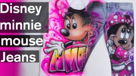 Disney Minnie Mouse airbrush Custom Painted Jeans