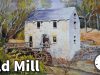 How to Paint Landscapes in Watercolor Old Mill Time Lapse Painting Tutorial