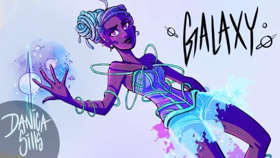 Magical Girl Galaxy Illustration Process Daily Draw Challenge