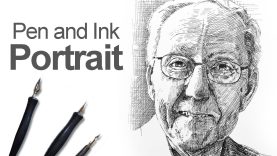 Pen and Ink Portrait Time Lapse
