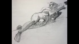 RARE Charcoal Drawing Demo PREVIEW Foreshortening Explained Female Reclining by Steve Carpenter