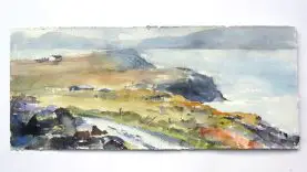 Watercolor demo Irish landscape plein air