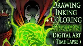 Drawing Inking Coloring SPAWN Digital Art Time Lapse