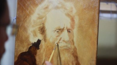 Painting a Rembrandt old man