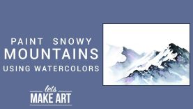Watercolor Tutorial Snowy Mountains Landscape