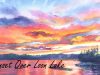 Watercolor of Sunset Over Loon Lake 365 Seconds of Painting