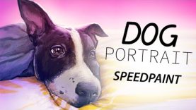 Dog Portrait Digital Art SpeedPaint with Corel Painter