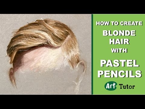 Drawing blond hair with colour pencils