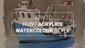 How to Paint Acrylics Watercolour Style Simple Wet into Wet