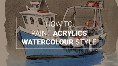How to Paint Acrylics Watercolour Style Simple Wet into Wet