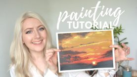 PAINTING TUTORIAL Acrylic Sunset amp Blending Techniques Katie Jobling Art