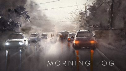 Watercolor Quickie Wet on wet painting Morning Fog