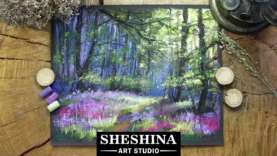 How to draw a spring forest with soft pastels