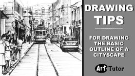 Tips for sketching a cityscape for a pen drawing