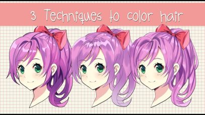 How to draw and color anime hair