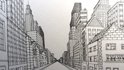 How to Draw a City Street in One Point Perspective Narrated