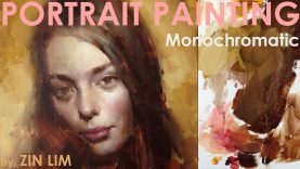 Monochromatic Portrait Painting of Female