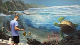 Underwater Ocean Fantasy Mural Acrylic Painting