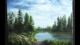 Oil Painting Forest lake Paint with Kevin Hill