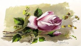 Painting Single Rose By yasser Fayad Oil On Paper