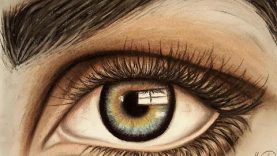 Realistic eye in soft pastels