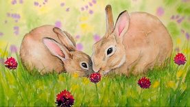 Bunnies in Watercolor LIVE painting lesson 1230pm ET