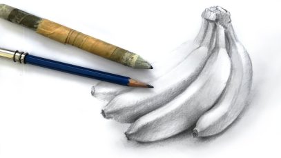 How to Draw a Bunch of Bananas with Pencil