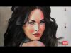 poster colour painting portrait of beautiful girl Time lapse Ts creation Clip 7
