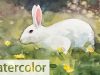 Animals 25 Watercolor Painting of a Rabbit Happy Easter