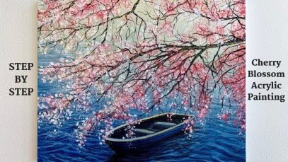 Cherry Blossom STEP by STEP Acrylic Painting ColorByFeliks