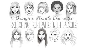 Design a Female Character Sketching Portraits with Pencils PROMO