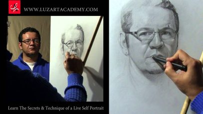 Draw a Self Portrait looking at the mirror time lapse