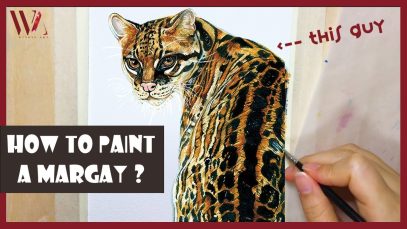 How to Paint Margay using Watercolor Realistic Animal Painting Tutorial Windy Shih