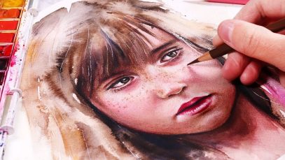 How to Paint Portraits with WATERCOLORS COLORED PENCILS